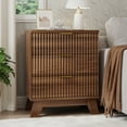 thumbnail image 3 of FANRAL 3 Large Drawer Nightstand,30" Tall Night Stand,24" Wide Side Table,Wood Fluted Bedside Table Modern End Table Small Dresser for Bedroom,Walnut Nightstand, 3 of 6