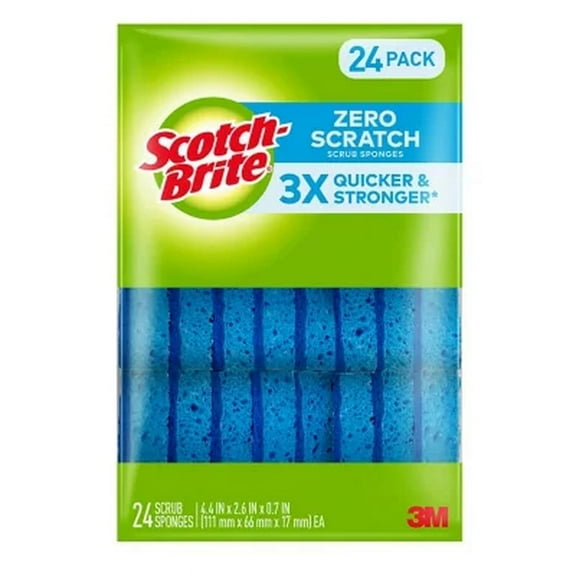 Scotch-Brite Zero Scratch Scrub Sponges, Individually Wrapped 24 Ct.