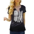 American Flag Tank Top - Women's Patriotic Sleeveless V-Neck Tee