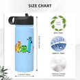 thumbnail image 5 of Numberblocks Insulated Water Bottle with Straw Lid, 18 oz Double Wall Vacuum Stainless Steel Kids Cup, Leak Proof Sports Thermos for Travel Fitness Hiking Outdoors, 5 of 8