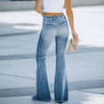 thumbnail image 5 of QATAINLAV Bell Bottom Pants for Women with Pockets Slim Fit Flare Jeans Outdoor Casual Denim Trousers High Waisted Yoga Jean Pants Mother's Day Gifts Blue XL, 5 of 8