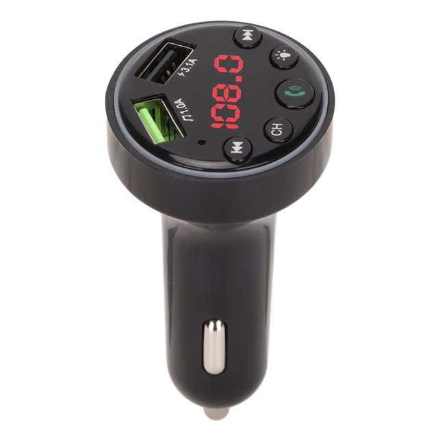 Adaptador de cargador de coche transmisor FM inalámbrico multifunción para coches Amonsee No