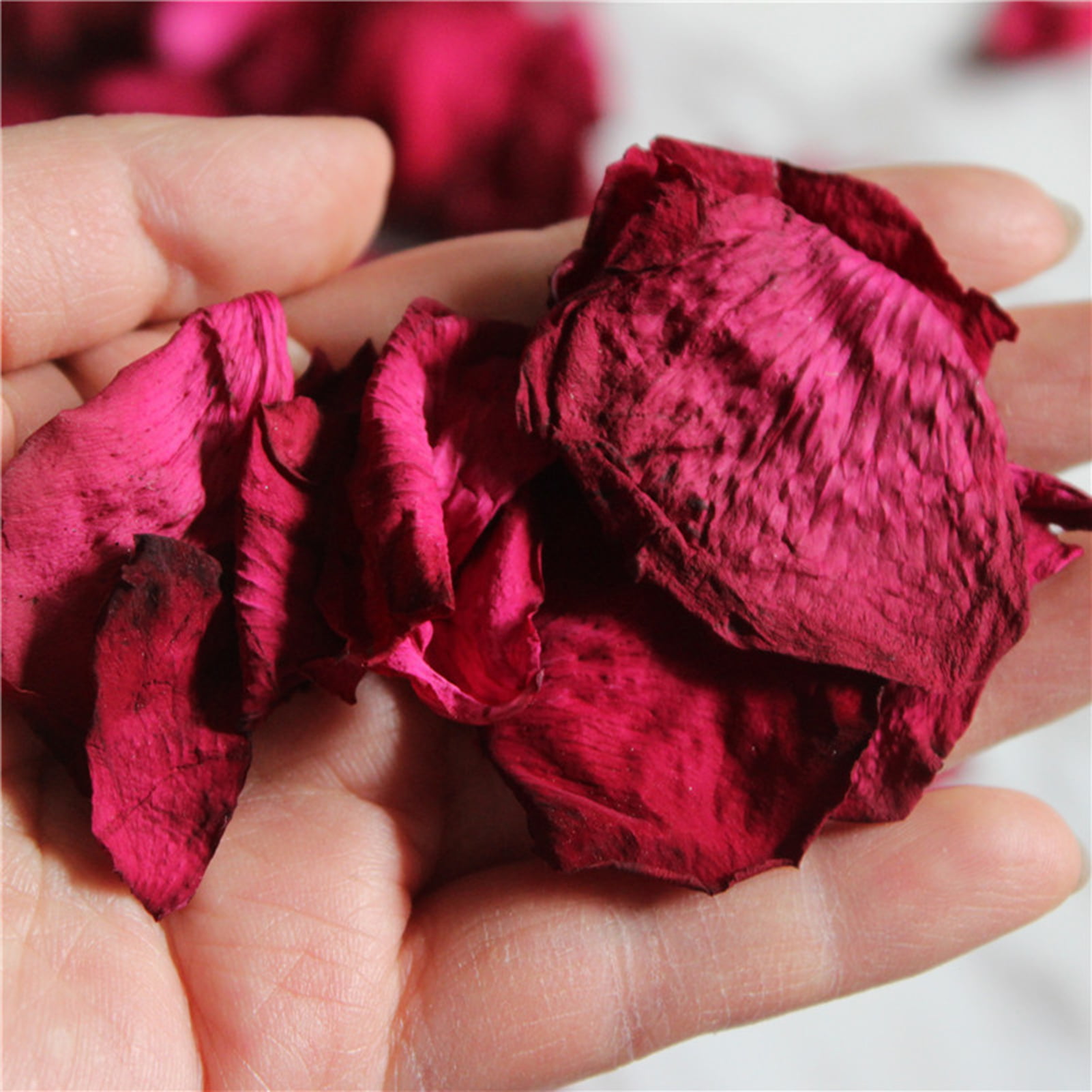 Limei 20g Natural Dried Rose Petals Real Flower Dry Red Rose Petal for Foot Bath Body Bath Spa Wedding Confetti Home Fragrance DIY Crafts Accessories
