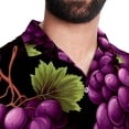 thumbnail image 5 of Grape Men's Short Sleeve Poplin Shirt, Casual Printed Beach Button Down Summer Unisex Shirts, 5 of 6