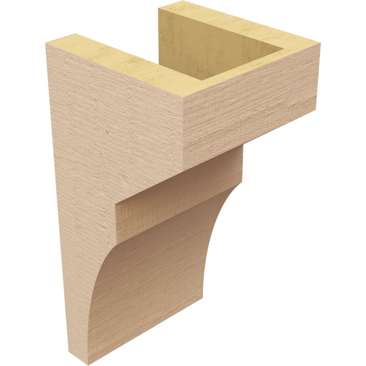 5"W x 5"D x 10"H Wide Monterey Rough Cedar Woodgrain TimberThane Corbel, Primed Tan