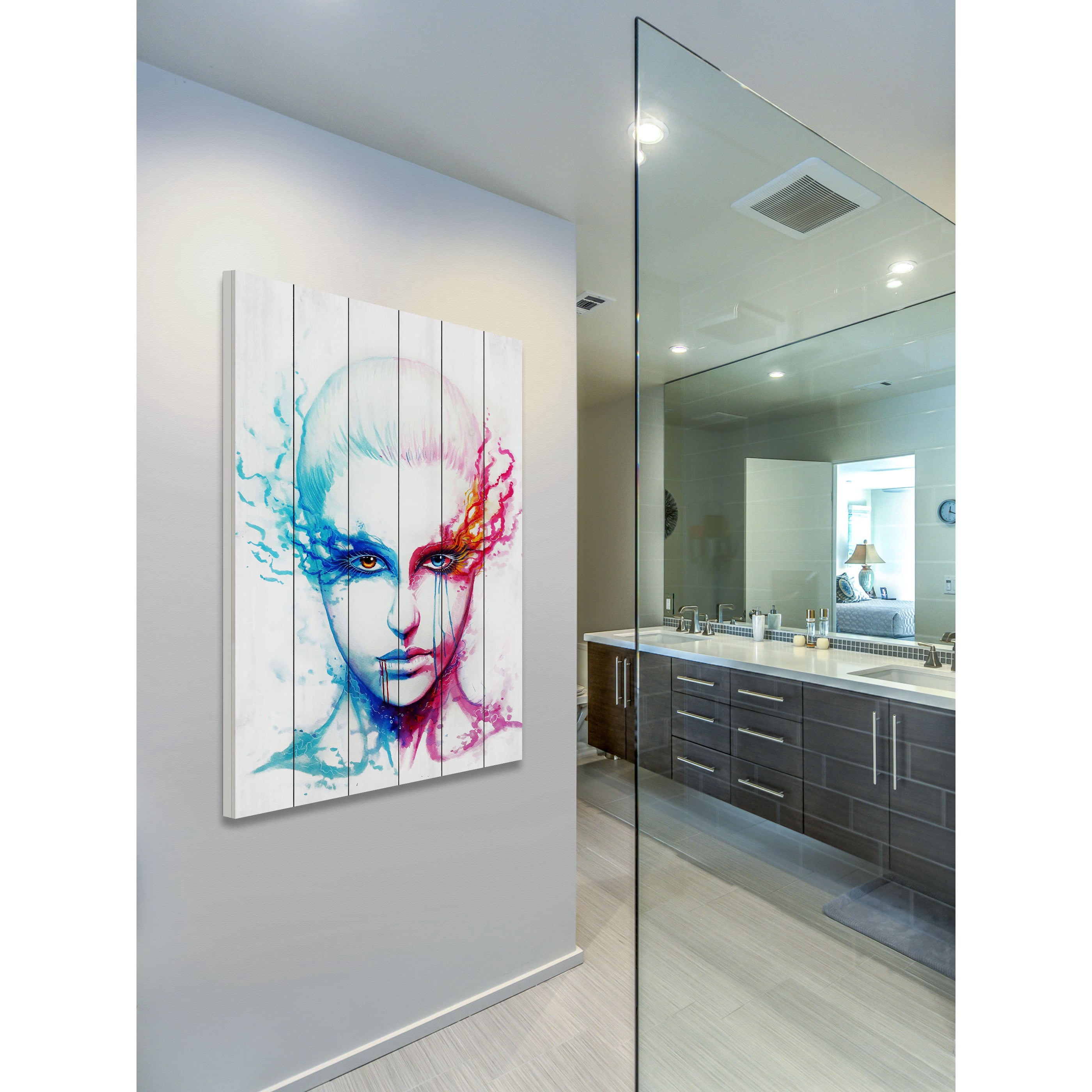 Marmont Hill "Bipolarity" Painting Print on White Wood