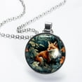 thumbnail image 2 of Fox Glass Circular Pendant Necklace - Elegant Jewelry Piece for Everyday Wear, 2 of 5