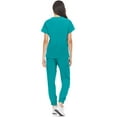 thumbnail image 2 of Hey Collection Womens Stretch Colorful V-Neck Jogger Scrubs Set, Medical Nursing Tops with Four Pocket Scrubs Jogger Pants, 2 of 4