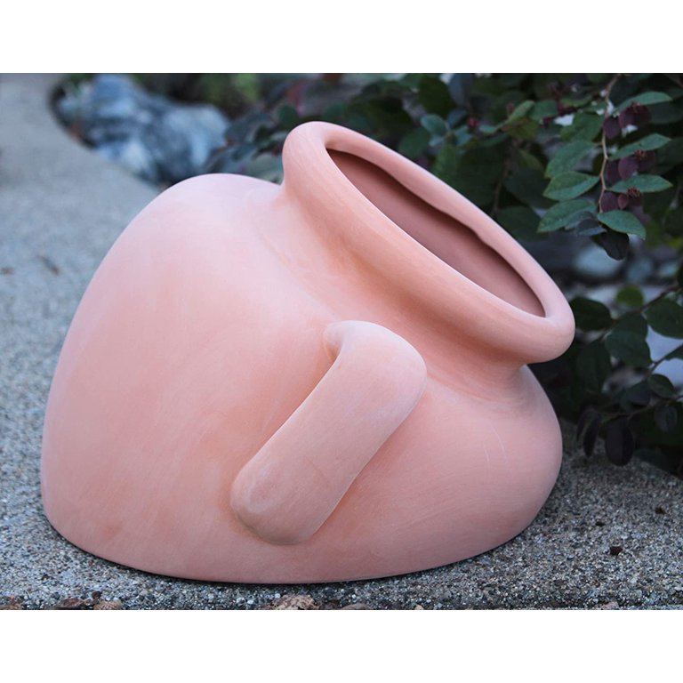 U.S.Sourcing Inc. Natural Terracotta Fallen Pot or Hanging Pot with Loops  Handles Large 9" H x 11.5" w - Walmart.com