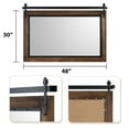thumbnail image 2 of YOSHOOT Farmhouse Barn Door Mirror,48"x30" Rustic Bathroom Mirror, Wood Frame Wall Mirror, Wooden Mirror for Living Room Bedroom Entryway Wall Dcor, 2 of 8