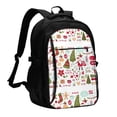 thumbnail image 1 of Fotbe Snowflakes Santa Claus Mochila con Estampado y Puerto USB para Hombre y Mujer, Mochila Antirrobo, Mochila de Viaje, Mochila Escolar, Mochila Universitaria, 1 of 7