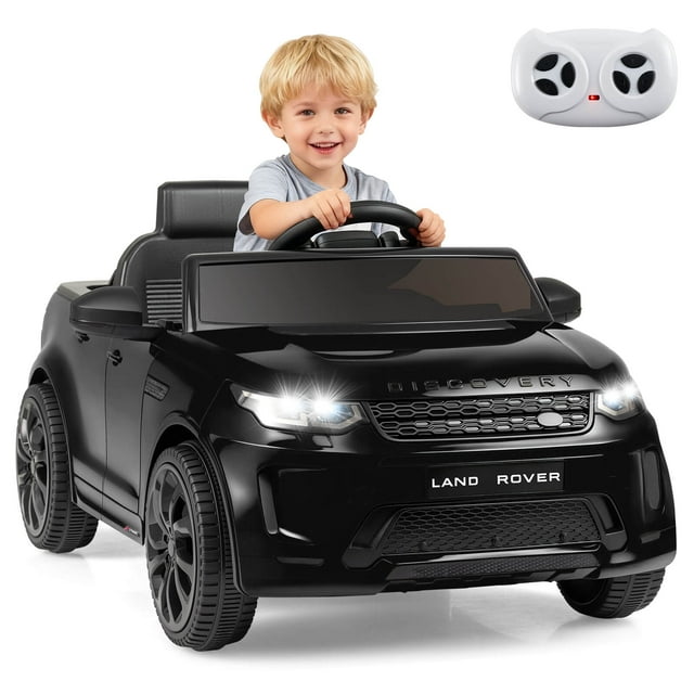 Costway Licensed Land Rover Kids Ride on Car with Remote Control, LED Lights, Music, Horn Black