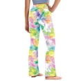thumbnail image 4 of Odeerbi 2-13 Años Niñas Pantalones de Yoga de Pierna Ancha Tie-Dye Entrenamiento Baile Pantalones Deportivos Lindos Elasticidad Cintura Alta Pantalones de Pierna Recta, 4 of 9