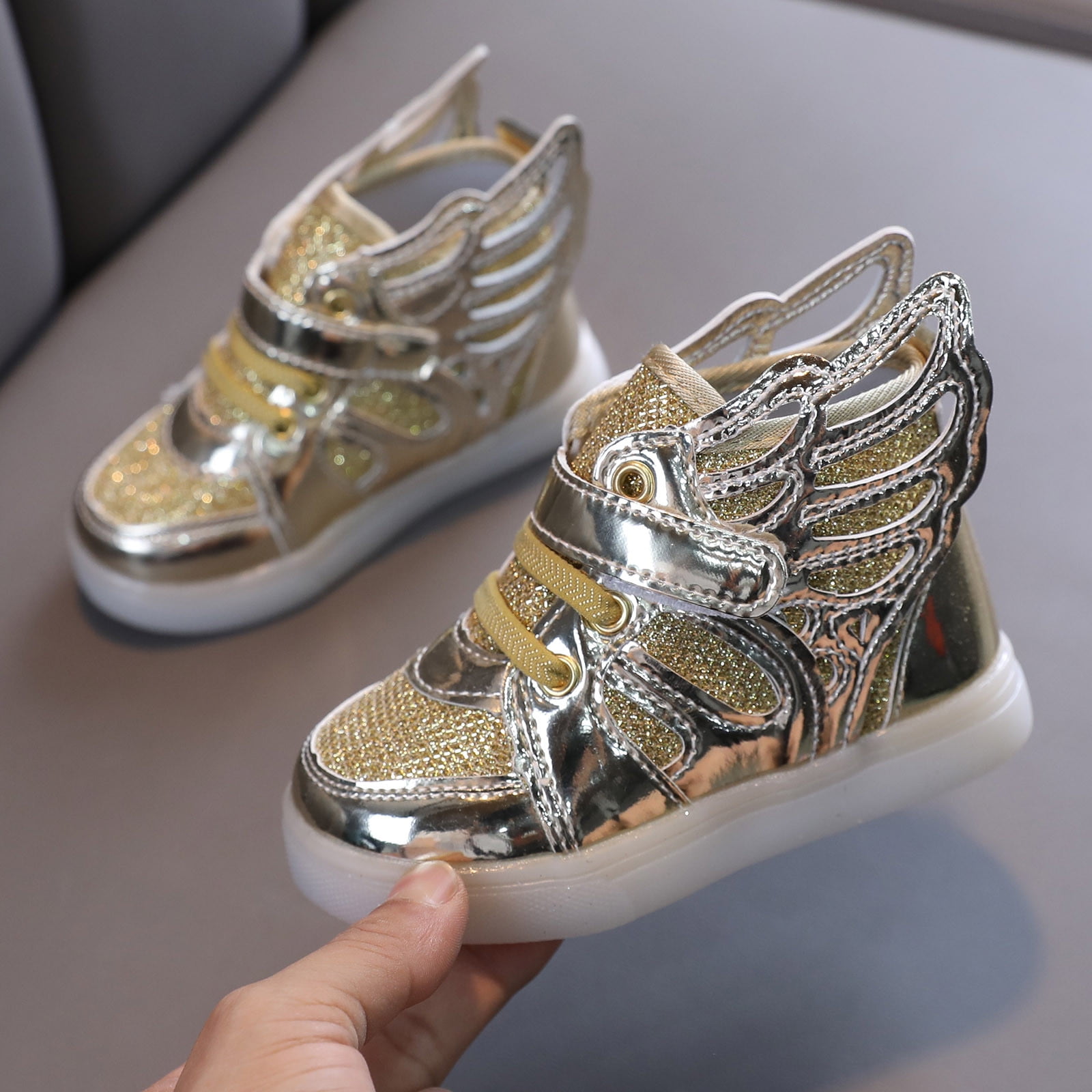 ASFGIMUJ Toddler Girl Shoes Size 3.5 Years-4 Years Bling Led Light Luminous Sport Toddler Sneakers
