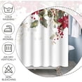 thumbnail image 5 of Red Flowers Shower Curtain Sage Green Leaves Red Fruits Vine Plants Shower Curtains for Bathroom Bathtubs Waterproof Fabric Shower Curtain with Hooks 72x72 Inches, 5 of 6