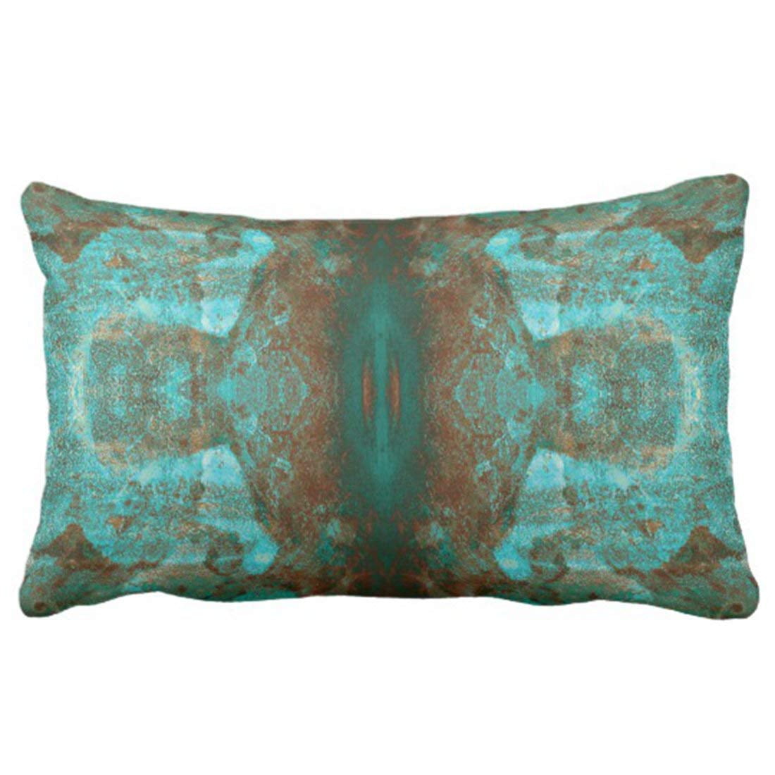 ARTJIA Abstract South Western Boho Rust Teal Mirrored Pillowcase 20x30
