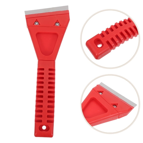 ETEREAUTY Multipurpose Red Scraper Tool for Home - Durable Plastic and Stainless Steel, Non-Scratch