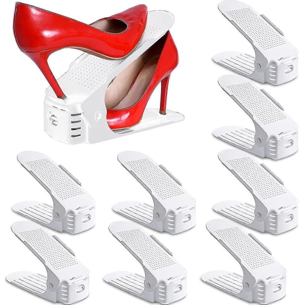 Shoe Slots Organizer, 8pcs Adjustable Double Layer Stack Shoe Rack,space-saving Storage Rack Holder For Shoes, Slippers n