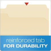 Pendaflex Reinforced Tab File Folders, Heavy Duty Manila Fastener, Legal Size, 1/3 Cut, Box of 50