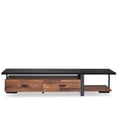 thumbnail image 4 of Sleek Tv Stand In Walnut & Black For 55" Flat Screen Tvs With Compartment Space Option Versatile Media Unit Drawer Storage, 4 of 6