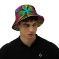 thumbnail image 4 of Fuzoiu Multicolored Beautiful Flower Print Reflective Bucket Hat,Outdoor Hat for Men and Women,Bucket Hat for Travel Fishing Hunting Summer Camp, 4 of 6