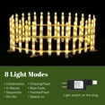 thumbnail image 3 of LuxenHome 8-Piece Light Show Fence Design Outdoor Holiday Decoration, 3 of 12
