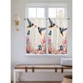 thumbnail image 2 of Pink Flower Bathroom Window Curtain, Spring Floral Butterflies Birds Elegant Farmhouse Light Filtering Coffee Kitchen Curtains, Bedroom Living Room Curtains 2 Panel 84"x45", 2 of 6