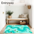 thumbnail image 3 of ODIKA 8'x10' Machine Washable Non-Slip Area Rug, Delightful Flowing River Current Animated Character Design High Traffic Rug with Pad, Turquoise, 725327, 3 of 8