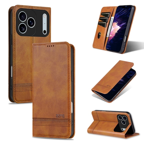 Mynvo Flip Case for Apple iPhone 18 Pro Max, PU Leather Wallet Phone Case with Card Slots, Cash Pocket, Magnetic Closure Kickstand Full Body Protective Cover, Yellow
