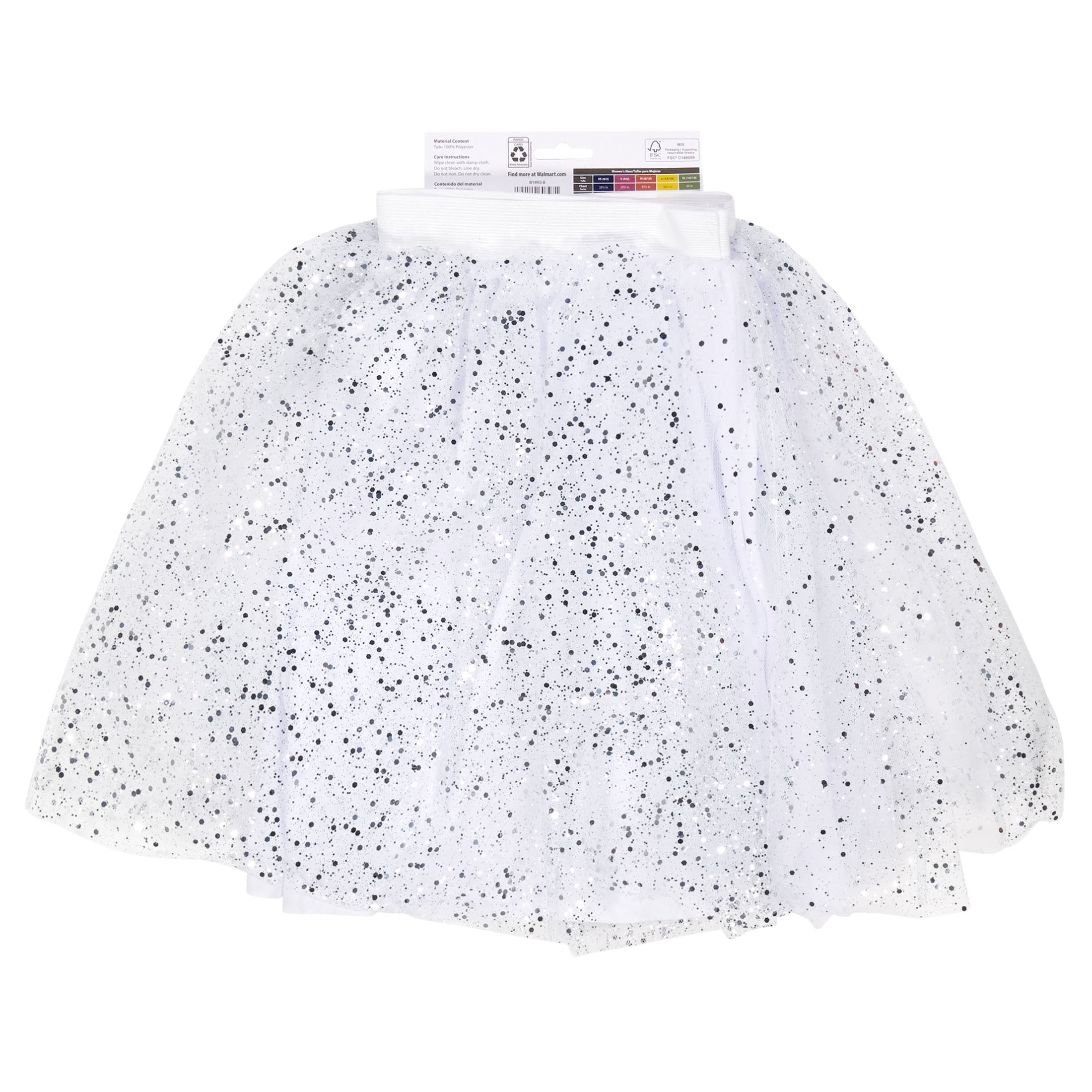 Sparkle Tutu Costume Accessory for Adults, White, L/XL, Halloween by Way To Celebrate