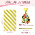 thumbnail image 2 of Uxcell 100 Pcs Treat Bags 5x2x8" Candy Gift Bags with Twist Ties Gold Stripes, 2 of 6