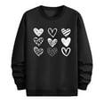 thumbnail image 6 of Men's Crewneck Sweatshirts Hearted Print Long Sleeve Casual Pullover Shirt Hip-Hop Sweater Black XXL, 6 of 6