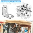 thumbnail image 4 of 40PCS L Bracket Corner Brace, Stainless Steel L Brackets for Shelves, Metal Corner Bracket, Small Right Angle Bracket for Wood Furniture Chair Drawer Cabinet with 80PCS Screws (0.79 x 0.79 inch), 4 of 7