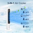 thumbnail image 3 of Unidades de aire acondicionado portátiles sin ventanas con control remoto, humidificador evaporativo, ventilador de enfriamiento de torre de aire, pequeño enfriador de pantano oscilante para interiore, 3 of 5