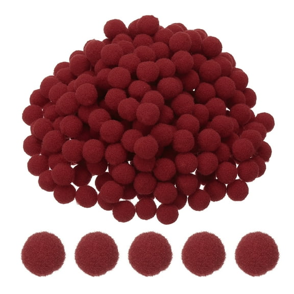0.4inch Pom Poms for Crafts, 500pcs Pompoms for Crafts Puff Balls Bulk Fuzzy Balls for Hats Christmas Art DIY, Wine Red