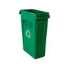 Rubbermaid Commercial 354007GN Slim Jim Recycling Container w/Venting Channels, Plastic, 23 gal, Green