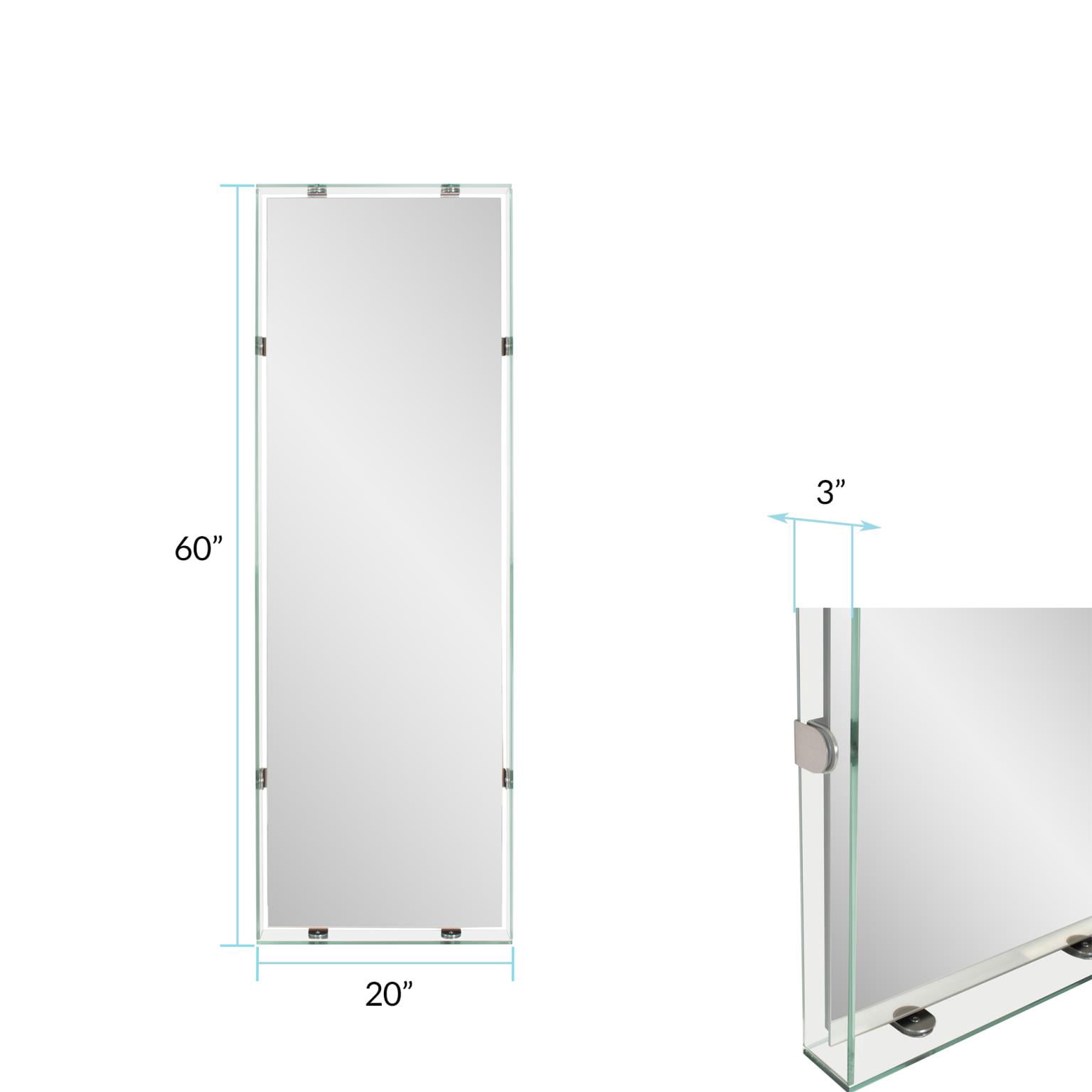 Vivaldo Floating Dressing Mirror with Glass Box Frame