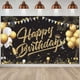 thumbnail image 3 of 2X Banner de Telón de Fondo de Cumpleaños, Letrero de Telón de Fondo de Oro Negro, Conjunto de Decoración de Fiesta de Feliz Cumpleaños para Niñas, Hombres, Mujeres, Celebración, 3 of 5