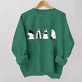 thumbnail image 5 of Hurxie Halloween Ghost Sweatshirt Womens Cute Ghost Cat Graphic Pullover Tops Spooky Season Shirt Casual Shirt Green,L, 5 of 7