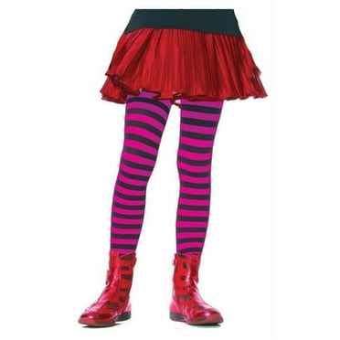 Tights Chld Striped Bk/Pr 7-10