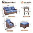 thumbnail image 4 of Bellefurn Luxury High Back Outdoor Furniture Set with 6 inch Thick Cushion,Patio Furniture Set with Swivel Rocker Chair,Sofa and Coffee Table,5 PCS Wicker Conversation Set for Yard,Deck,Poolside, 4 of 11