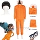 thumbnail image 2 of Disfraz de cosplay de la película Vector, conjunto de pantalón y gafas con chaqueta naranja, peluca con forma de hongo, traje elegante de Halloween, traje de fiesta, 2 of 4