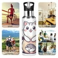 thumbnail image 7 of Yayeee 33oz Insulated Water Bottle Double Wall Stainless Steel with Flip Straw Lid, White Cute Cat, 7 of 7