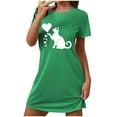 thumbnail image 3 of Aboser Petite Nightgowns for Women Cute Cat Graphic Nightdress Short Sleeve Crewneck Sleepwear Comfort Soft Short Pajama Dress Casual Loose Fit Lounge Night Gown, 3 of 7