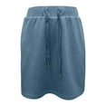 thumbnail image 7 of Curuila Woman Skorts Summer Skirts Solid Color Drawstring Short Skirt Built In Shorts With Pockets Blue Size S, 7 of 7
