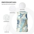 thumbnail image 6 of Easygdp Algae Corals and Seashells Men's Mesh Basketball Jersey Quick Drying Sleeveless Shirts Fitted Muscle Tank Tops Sport Round Neck T-Shirt - 4X-Large, 6 of 9