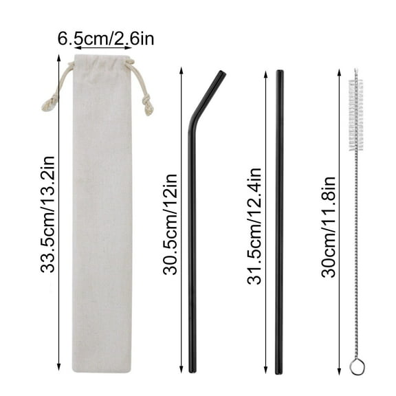 Stainless Steel Straws, Reusable Metal Straws, Portable 304 Colorful Straw Set with Cleaner and Pouch, Eco-Friendly Durable Drink Accessories