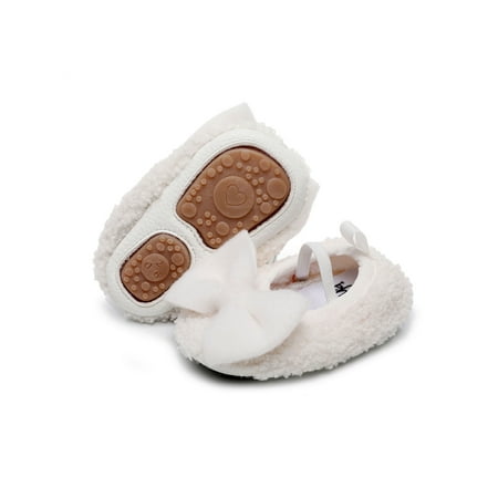 

Sanviglor Newborn Flats Soft Sole Mary Jane Prewalker Dress Shoes Party Lightweight Cute Princess Shoe Breathable First Walker Hard Bottom White 6C