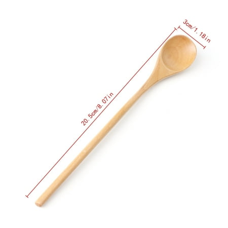 

Sorrowso Wooden Spoon Soup Sugar Teaspoons Long Handle Kitchen Utensil Tool Tableware