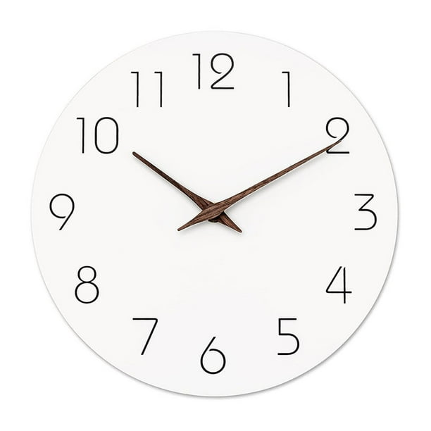 Wallmounted Clock Round Simple Style Quiet Running Replacement Wall